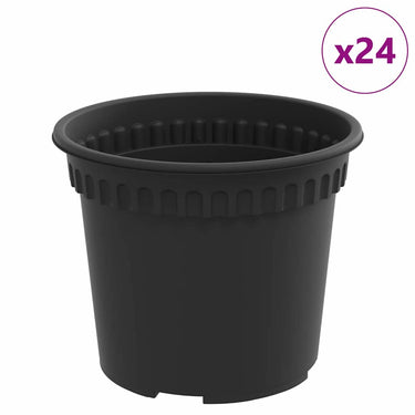 Vidaxl ronde bloempot 24 pcs zwart ø 12,5 x 10 cm kunststof