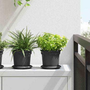 Vidaxl ronde bloempot 24 pcs zwart ø 15 x 12 cm kunststof