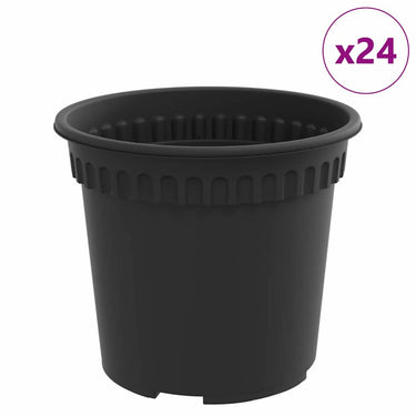Vidaxl ronde bloempot 24 pcs zwart ø 15 x 12 cm kunststof