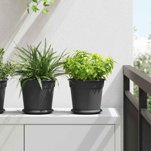Vidaxl ronde bloempot 24 pcs zwart ø 19 x 16 cm kunststof