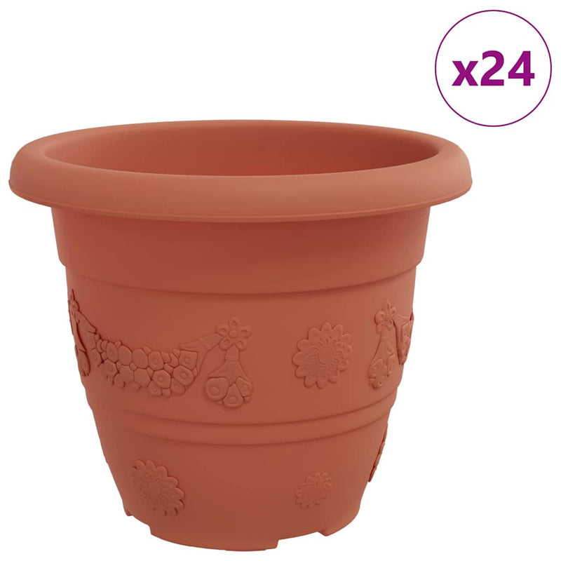 ギャラリービューアに画像をロードする, Vidaxl ronde bloempot 24 pcs baksteenrood ø 26 x 21.5 cm kunststof
