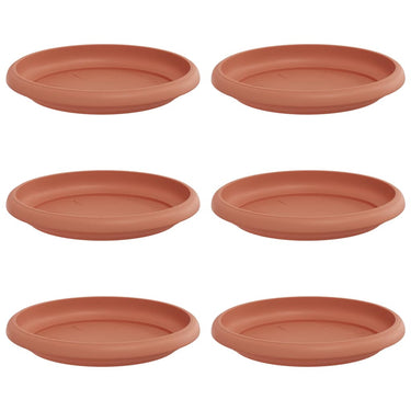 Vidaxl ronde bloemenschalen 6 pcs baksteenrood ø 14 x 2 cm kunststof