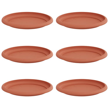 Vidaxl ronde bloemenschalen 6 pcs baksteenrood ø 17,5 x 2 cm kunststof