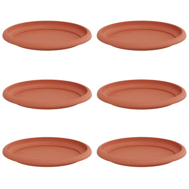 Vidaxl ronde bloemenschalen 6 pcs baksteenrood ø 19 x 2 cm kunststof