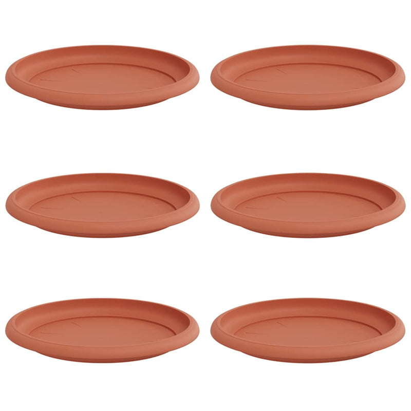 Afbeelding laden in galerijviewer, Vidaxl ronde bloemenschalen 6 pcs baksteenrood ø 19 x 2 cm kunststof
