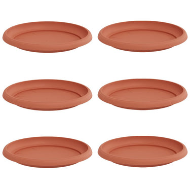 Vidaxl ronde bloemenschalen 6 pcs baksteenrood ø 21,5 x 2,5 cm