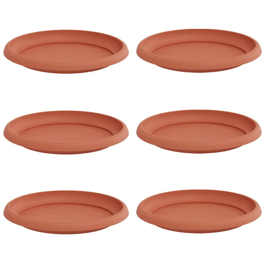 Vidaxl ronde bloemenschalen 6 pcs baksteenrood ø 21,5 x 2,5 cm