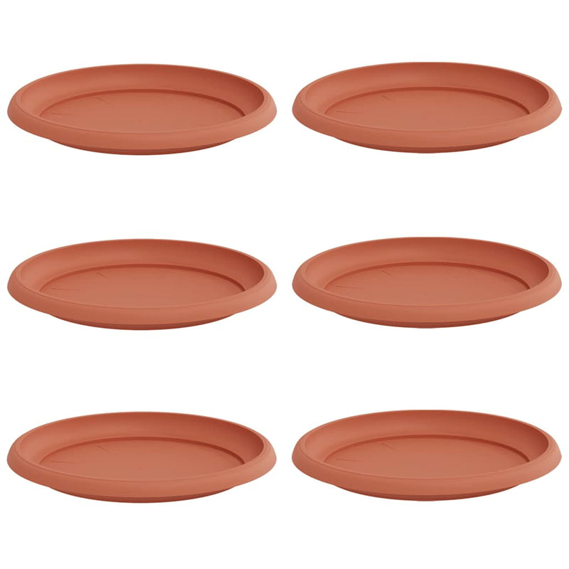 Afbeelding laden in galerijviewer, Vidaxl ronde bloemenschalen 6 pcs baksteenrood ø 23,5 x 2,5 cm
