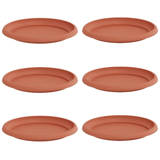 Vidaxl ronde bloemenschalen 6 pcs baksteenrood ø 23,5 x 2,5 cm