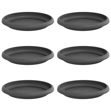 Vidaxl ronde bloemenschalen 6 pcs zwart ø 15,5 x 2 cm kunststof