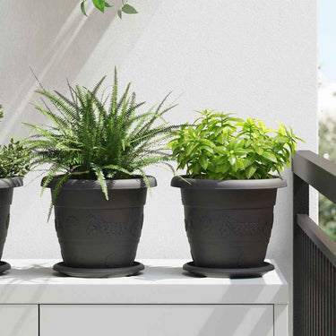 Vidaxl ronde bloemenschalen 6 pcs zwart ø 17,5 x 2 cm kunststof