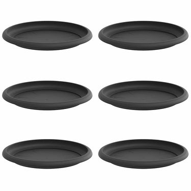 Vidaxl ronde bloemenschalen 6 pcs zwart ø 19 x 2 cm kunststof