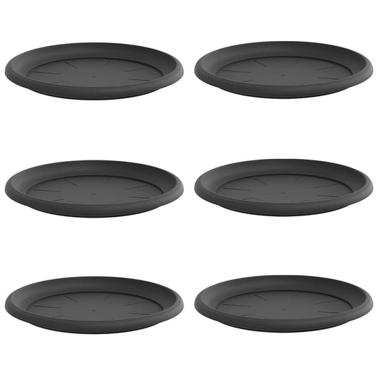 Vidaxl ronde bloemenschalen 6 pcs zwart ø 14 x 2 cm kunststof