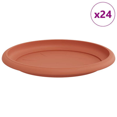 Vidaxl ronde bloemenschalen 24 pcs baksteenrood ø 14 x 2 cm kunststof