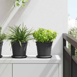 Vidaxl ronde bloemenschalen 24 pcs zwart ø 15,5 x 2 cm kunststof