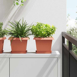 Vidaxl vierkante bloempot 6 pcs baksteenrood 23 x 23 x 17,5 cm