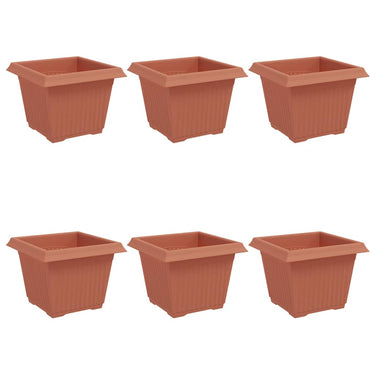 Vidaxl vierkante bloempot 6 pcs baksteenrood 23 x 23 x 17,5 cm