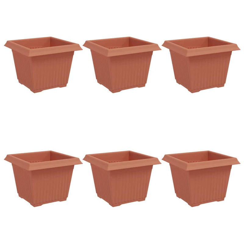 ギャラリービューアに画像をロードする, Vidaxl vierkante bloempot 6 pcs baksteenrood 23 x 23 x 17,5 cm

