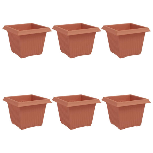 Vidaxl vierkante bloempot 6 pcs baksteenrood 23 x 23 x 17,5 cm