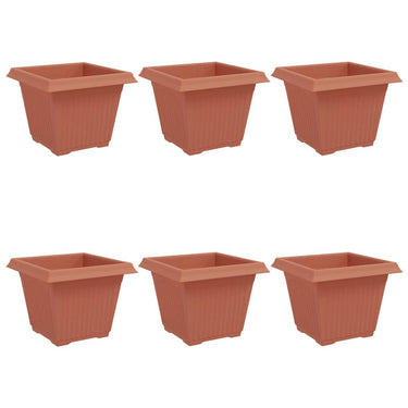 Vidaxl vierkante bloempot 6 pcs baksteenrood 28,5 x 28,5 x 22 cm