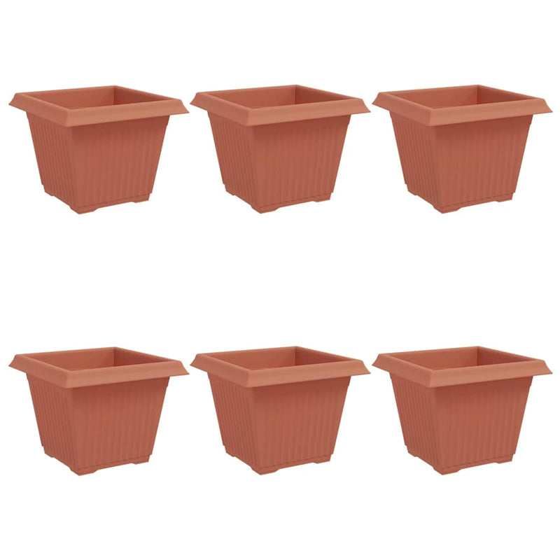 ギャラリービューアに画像をロードする, Vidaxl vierkante bloempot 6 pcs baksteenrood 28,5 x 28,5 x 22 cm
