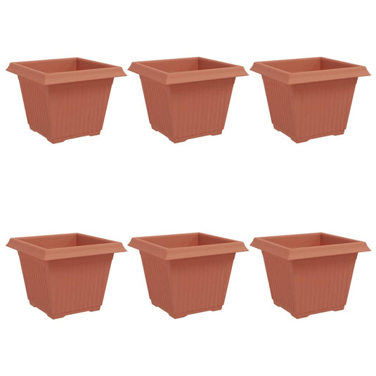 Vidaxl vierkante bloempot 6 pcs baksteenrood 28,5 x 28,5 x 22 cm