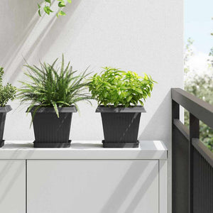 Vidaxl vierkante bloempot 6 pcs zwart 20 x 20 x 16 cm kunststof