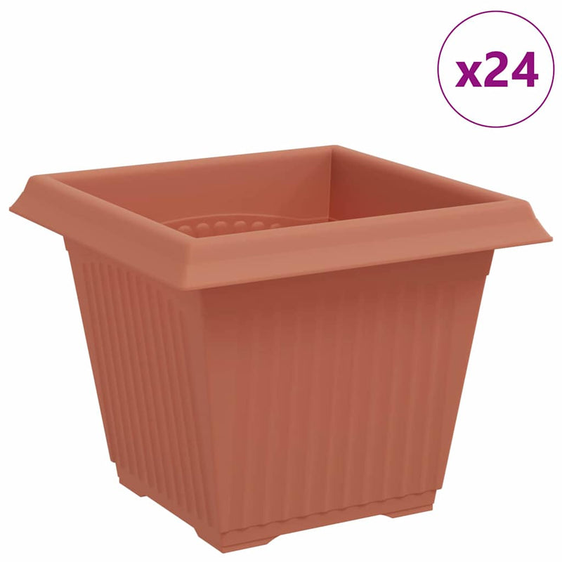 Chargez l'image dans la visionneuse de la galerie, Vidaxl vierkante bloempot 24 pcs baksteenrood 20 x 20 x 16 cm

