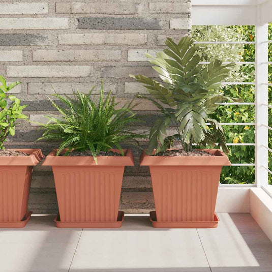 Vidaxl vierkante bloempot 24 pcs baksteenrood 33 x 33 x 26 cm