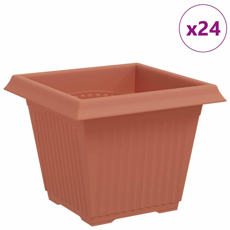 Chargez l'image dans la visionneuse de la galerie, Vidaxl vierkante bloempot 24 pcs baksteenrood 33 x 33 x 26 cm

