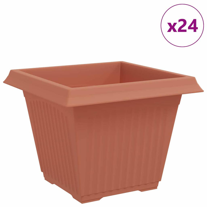 Chargez l'image dans la visionneuse de la galerie, Vidaxl vierkante bloempot 24 pcs baksteenrood 43 x 43 x 33,5 cm
