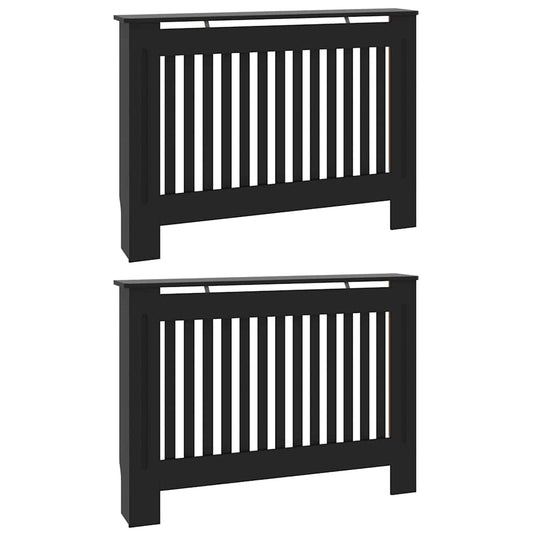 Vidaxl radiatorafdekking 2 pcs zwart 112 x 19 x 81,5cm bewerkt hout