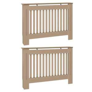 Vidaxl radiatorafdekking 2 pcs bruin 112 x 19 x 81,5cm bewerkt hout