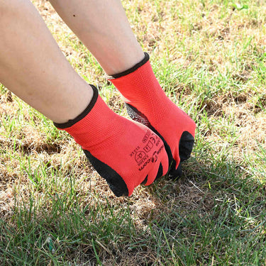 Vidaxl werkhandschoenen 12 pcs rood en zwart 11 xxl latexcoating