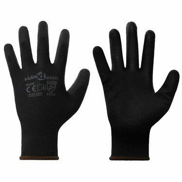 Vidaxl werkhandschoenen 12 pcs zwart 8 m polyester