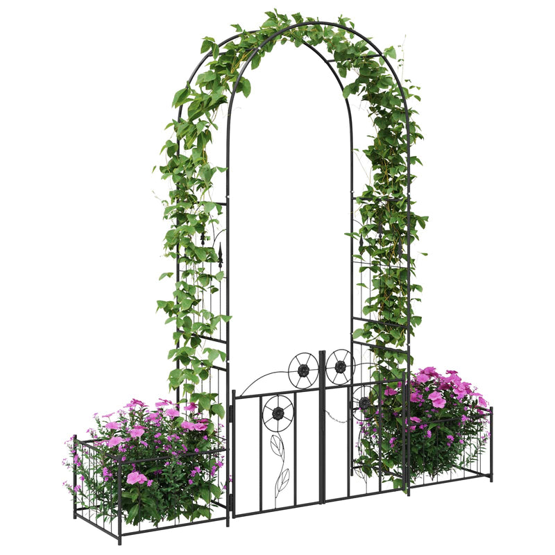 ギャラリービューアに画像をロードする, Vidaxl tuin boog met slot zwart 203 x 50 x 218 cm
