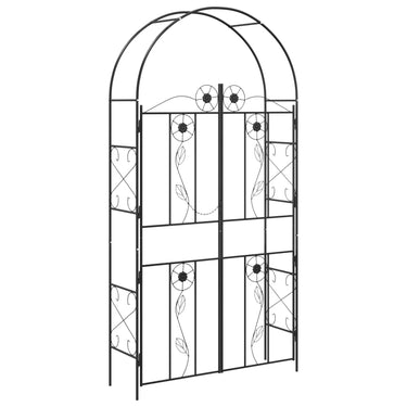 Vidaxl tuin boog effen zwart 115 x 37 x 226 cm