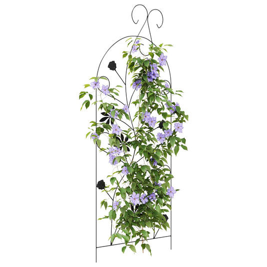 Vidaxl tuinhek met slot 3 pcs zwart 112 x 39,5 cm staal