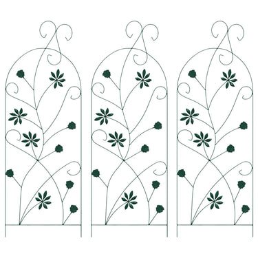 Vidaxl tuinhek 3 pcs groen 112 x 39,5 cm staal