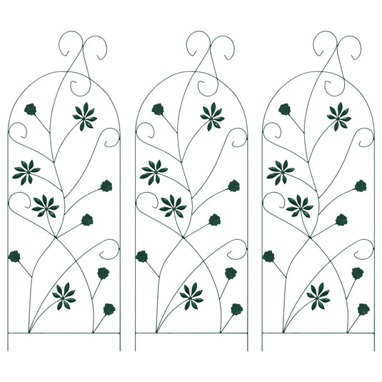 Vidaxl tuinhek 3 pcs groen 112 x 39,5 cm staal