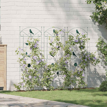 Vidaxl tuinhek 3 pcs groen 110 x 40 cm staal