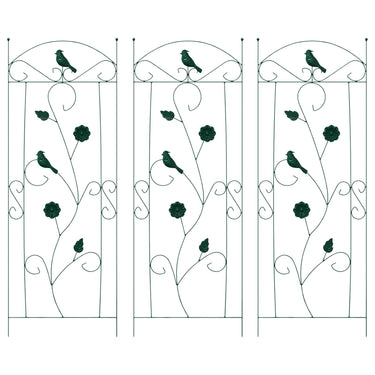 Vidaxl tuinhek 3 pcs groen 110 x 40 cm staal