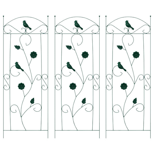 Vidaxl tuinhek 3 pcs groen 110 x 40 cm staal