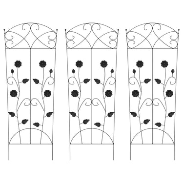 Vidaxl tuinhek 3 pcs zwart 110,5 x 42,5 cm staal