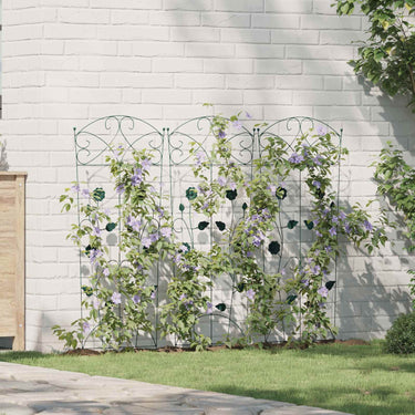 Vidaxl tuinhek 3 pcs groen 110,5 x 42,5 cm staal