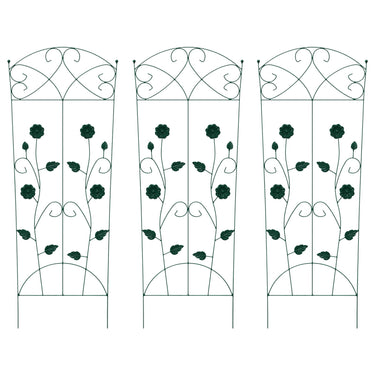 Vidaxl tuinhek 3 pcs groen 110,5 x 42,5 cm staal