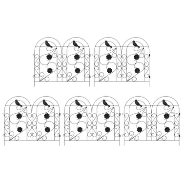 Vidaxl tuinhek latwerk zwart 308,5 x 54,5 x 0,3 cm