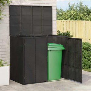Vidaxl afvalbak box 2 pcs zwart 65 x 80 x 115 cm polyetheen