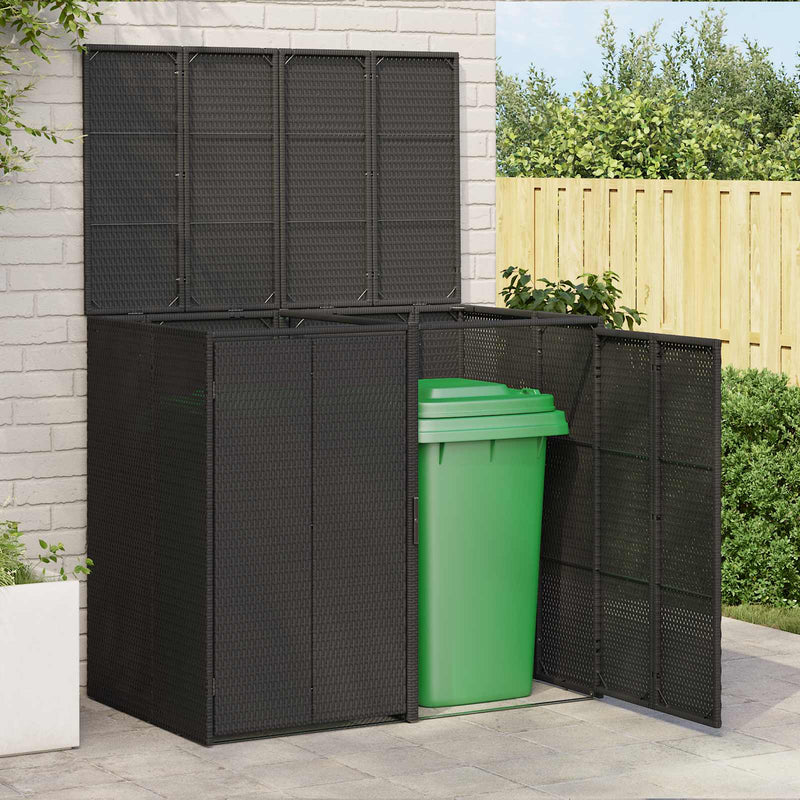 Chargez l'image dans la visionneuse de la galerie, Vidaxl afvalbak box 2 pcs zwart 65 x 80 x 115 cm polyetheen

