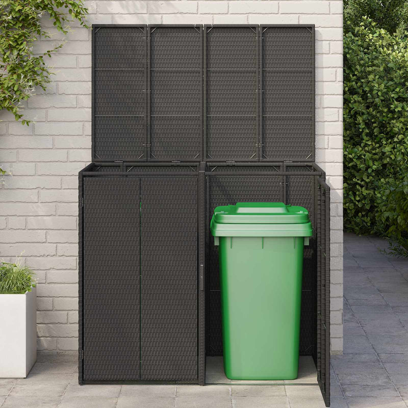 Chargez l'image dans la visionneuse de la galerie, Vidaxl afvalbak box 2 pcs zwart 65 x 80 x 115 cm polyetheen
